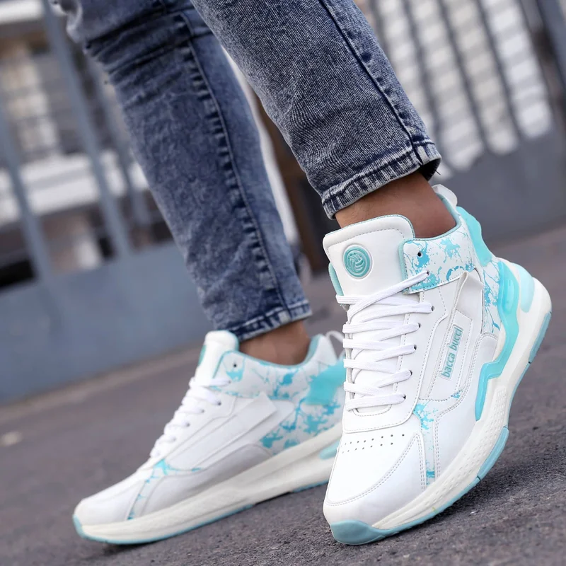 Bacca Bucci Sea Green Veera Athletic Mid Top White Sneakers for Men | Best Price UAE